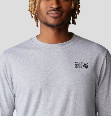 Men's MHW Back Logo Long Sleeve, Color: Hardwear Grey Heather, image 8