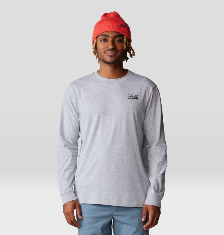 Men's MHW Back Logo Long Sleeve, Color: Hardwear Grey Heather, image 6