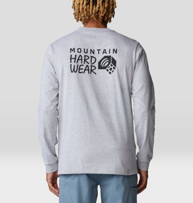 Men's MHW Back Logo Long Sleeve, Color: Hardwear Grey Heather, image 6