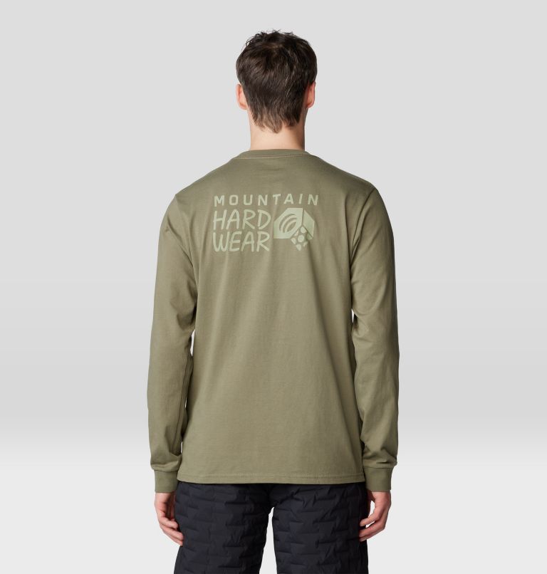 Men's MHW Back Logo Long Sleeve, Color: Stone Green, image 2
