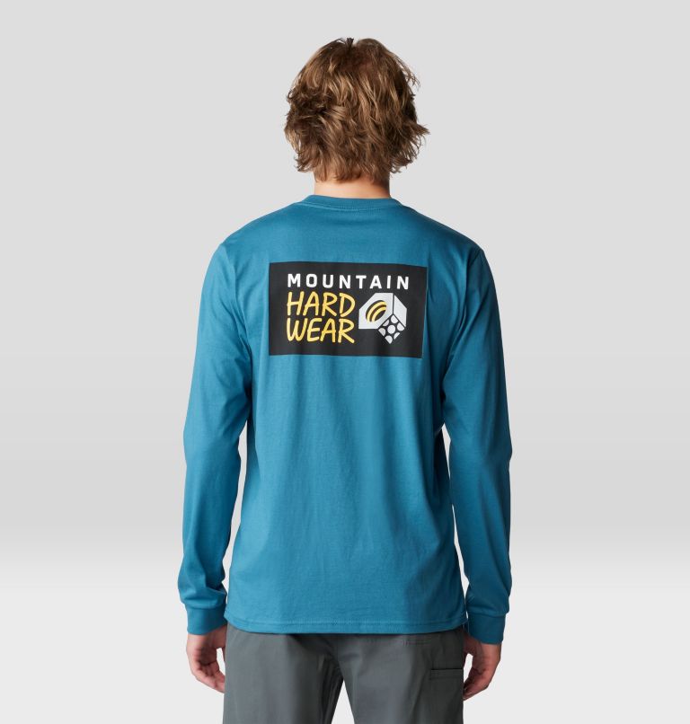 Men's MHW Box Logo Long Sleeve, Color: Baltic Blue, image 2