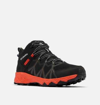 Zapatillas de senderismo de media caña Peakfreak II Outdry para hombre, Color: Black, Red Quartz, image 3