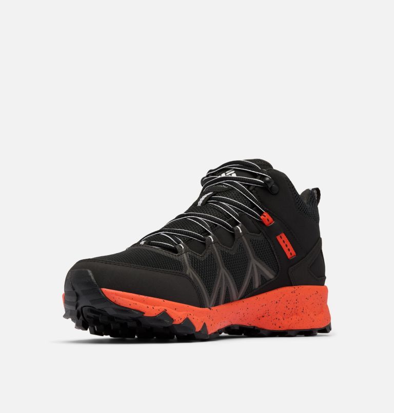 Men's Peakfreak II Mid Outdry Hiking Shoe, Color: Black, Red Quartz, image 6