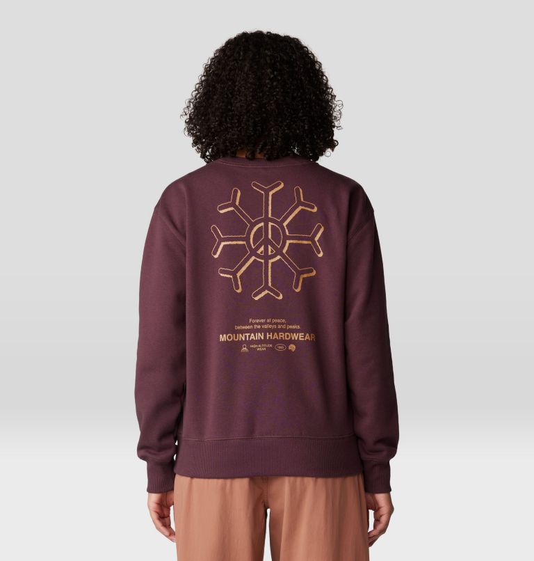 Women's Peace Crew Sweatshirt, Color: Blackberry, image 2