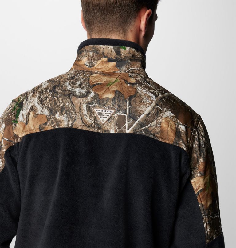 Men's PHG Fleece Overlay II Quarter Zip Fleece Pullover, Color: Black, Realtree Edge, image 6