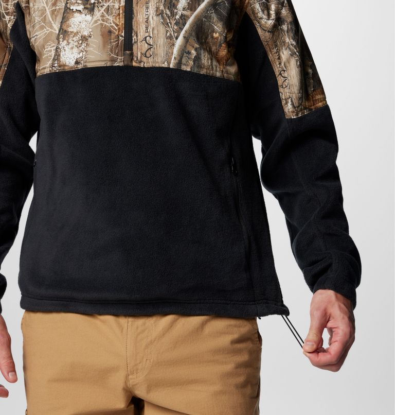 Men's PHG Fleece Overlay II Quarter Zip Fleece Pullover, Color: Black, Realtree Edge, image 7
