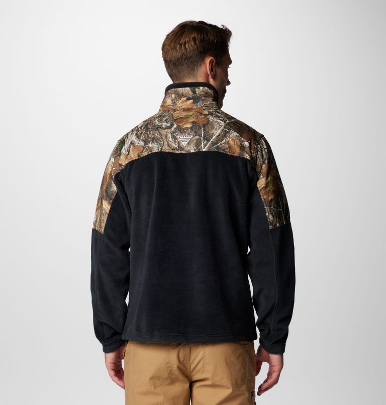 Men's PHG Fleece Overlay II Quarter Zip Fleece Pullover, Color: Black, Realtree Edge, image 2