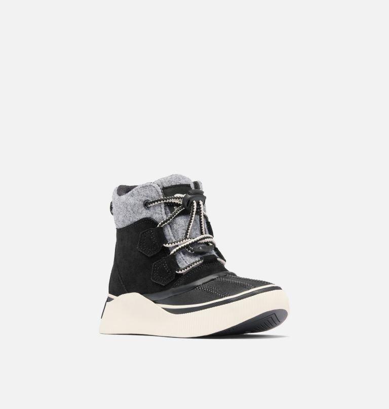 Youth OUT N ABOUT IV CHILLZ Waterproof Winter Boots, Color: Black, Chalk, image 7