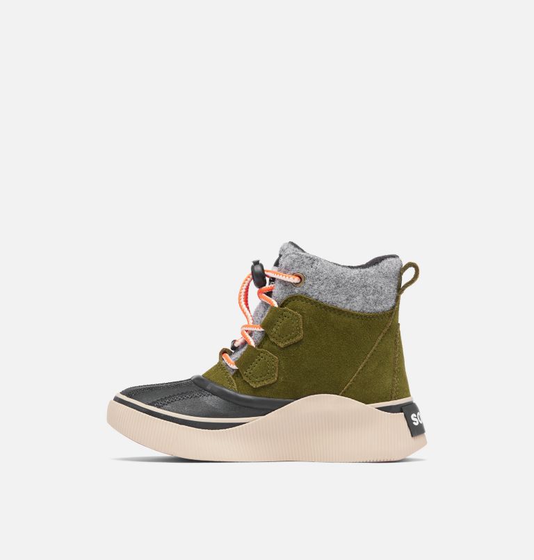 Youth OUT N ABOUT IV CHILLZ Waterproof Winter Boots, Color: Utility Green, Black, image 4