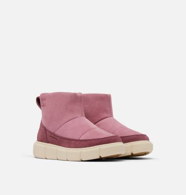 Youth SOREL EXPLORER III SLIP-ON Waterproof Winter Boots, Color: Dazed Mauve, Bleached Ceramic, image 2