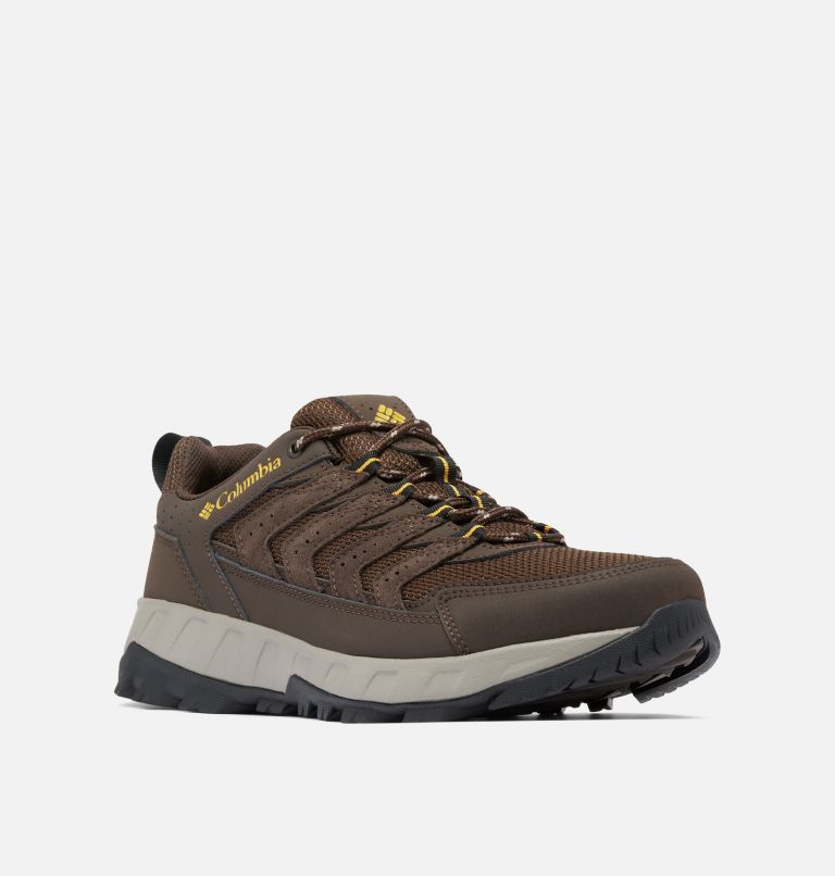 Men's Strata Trail Low Shoe, Color: Cordovan, Golden Yellow, image 3