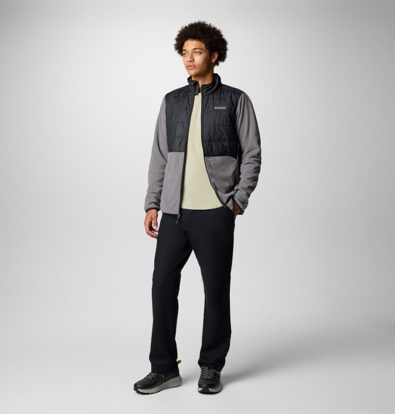 Chaqueta de forro polar híbrido Basin Butte II para hombre, Color: City Grey, Black, image 2
