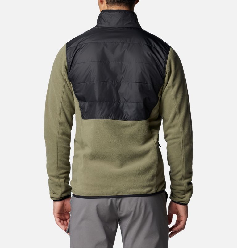 Men's Basin Butte II Hybrid Fleece Jacket, Color: Stone Green, Black, image 2