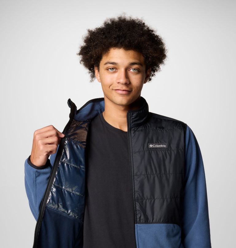 Men's Basin Butte II Hybrid Fleece Jacket, Color: Dark Mountain, Black, image 5