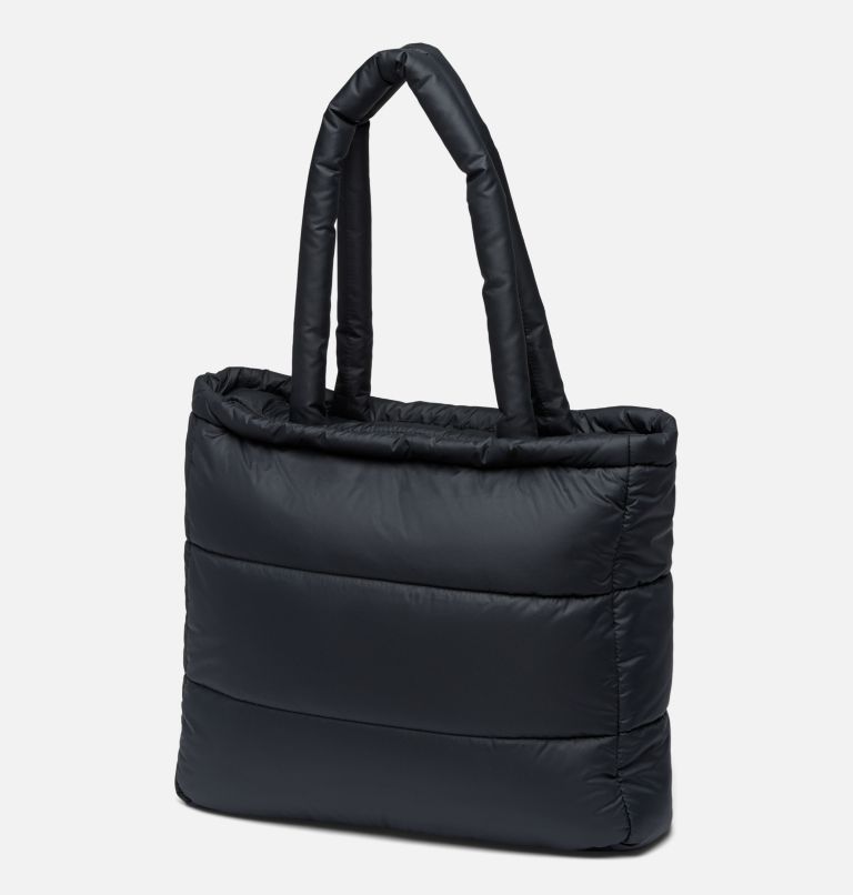 Black puffer tote bag sale