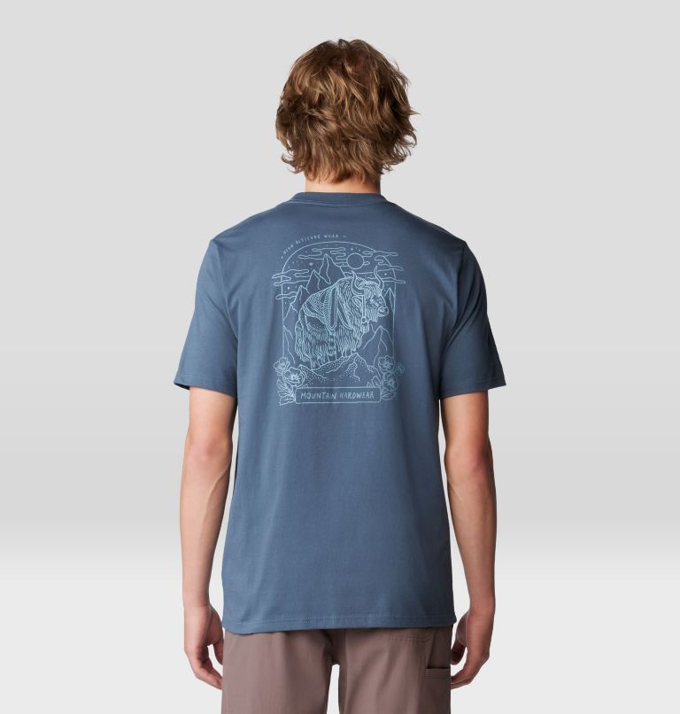 Men's Yak Short Sleeve, Color: Moon Blue, image 2