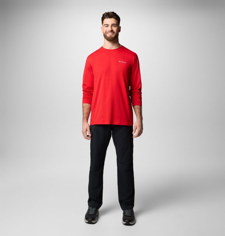 Men's Canyonland Trail Long Sleeve T-Shirt, Color: Red Spark, image 2