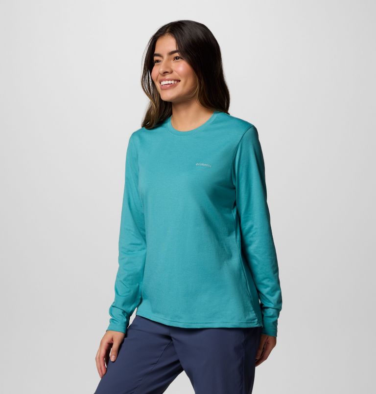 Women's Canyonland Trail Long Sleeve T-Shirt, Color: Teal, image 3