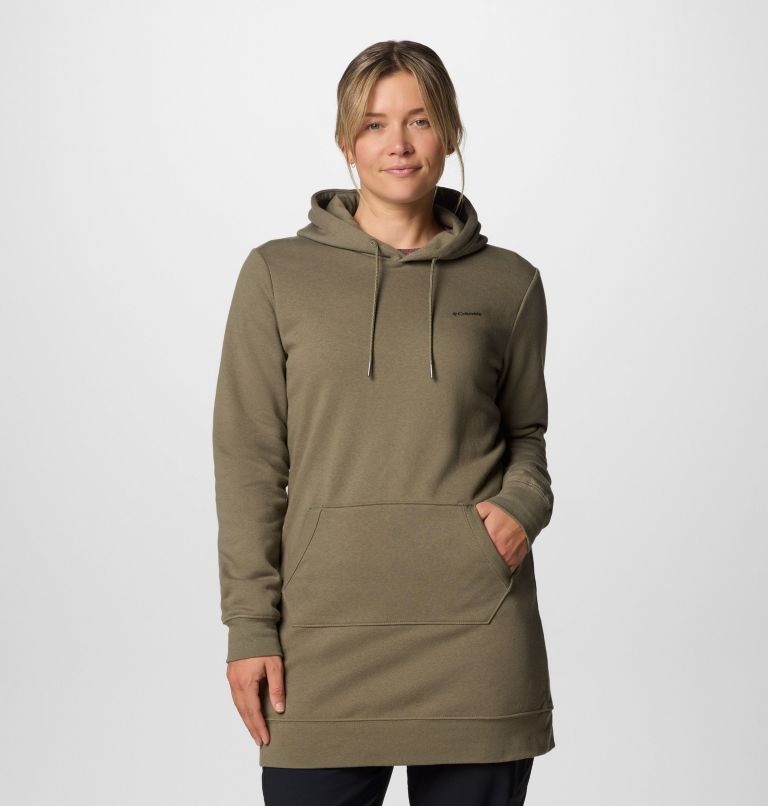 Women's Burr Trail Long Hoodie, Color: Stone Green, image 1