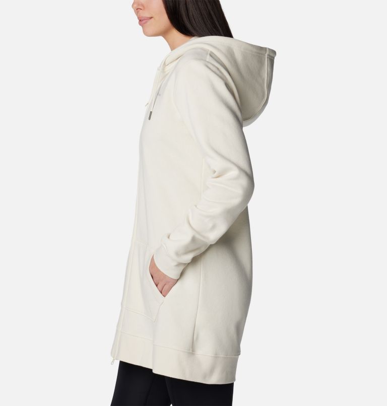 Women's Burr Trail Long Full Zip Hoodie, Color: Chalk, image 3