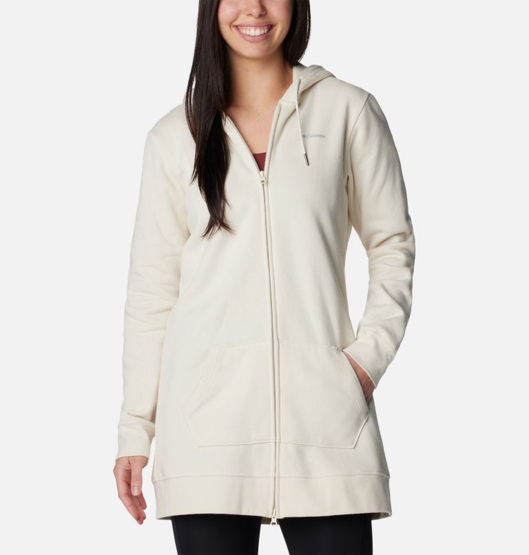 Women's Burr Trail Long Full Zip Hoodie, Color: Chalk, image 1