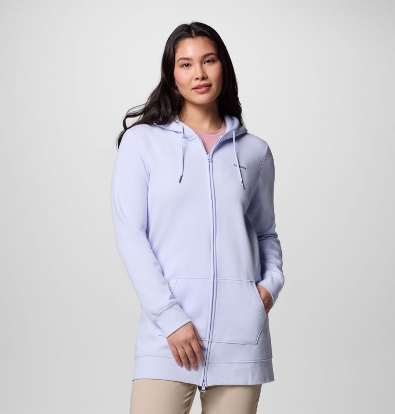 Women's Burr Trail Long Full Zip Hoodie, Color: Snowdrift, image 1