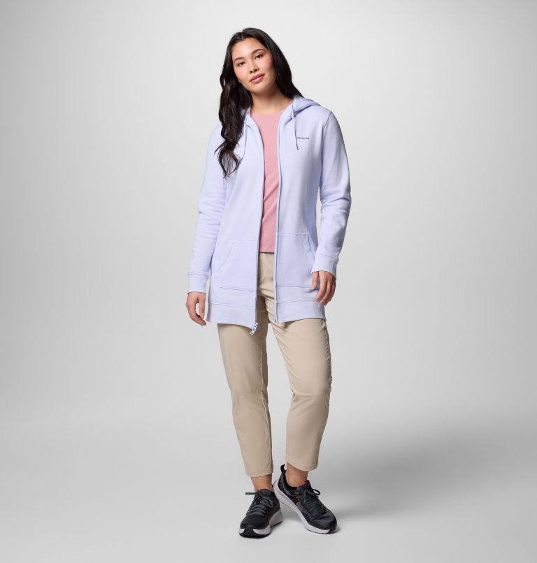 Women's Burr Trail Long Full Zip Hoodie, Color: Snowdrift, image 6