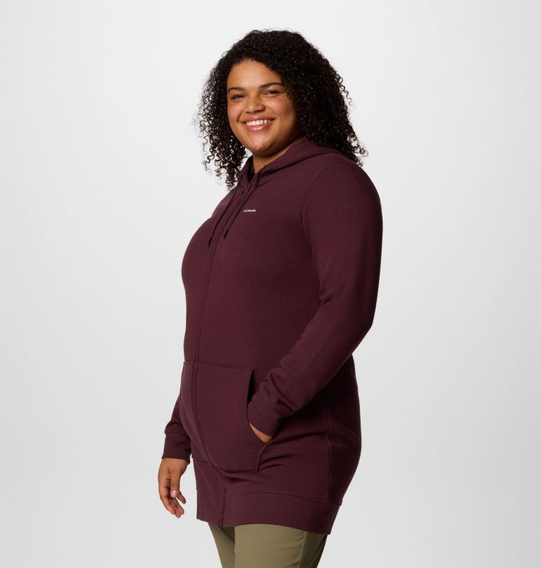 Women's Burr Trail Long Full Zip Hoodie, Color: Moonvista, image 3