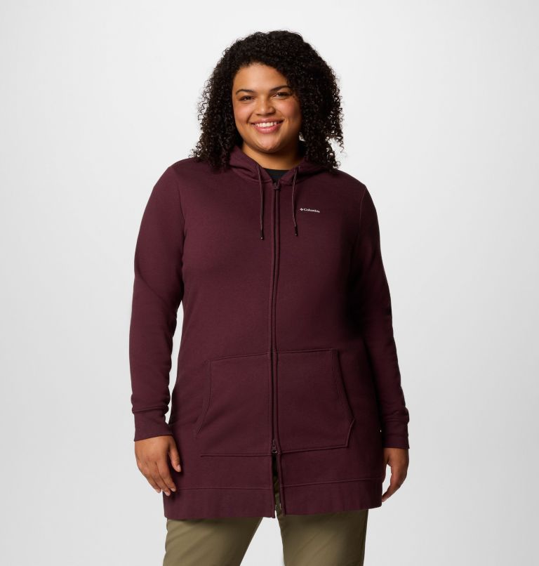 Women's Burr Trail Long Full Zip Hoodie, Color: Moonvista, image 1