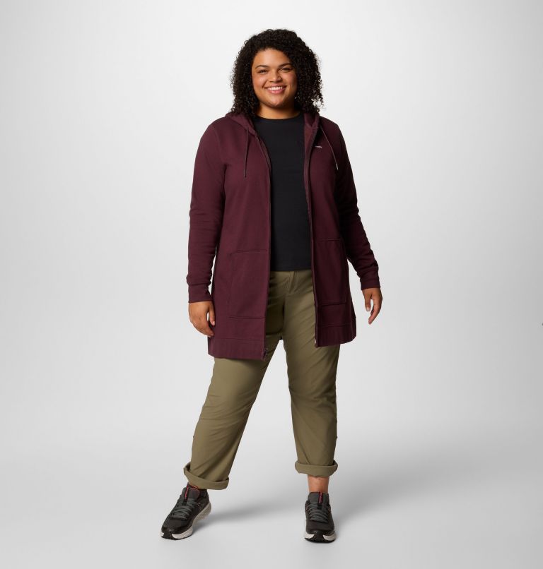 Women's Burr Trail Long Full Zip Hoodie, Color: Moonvista, image 5