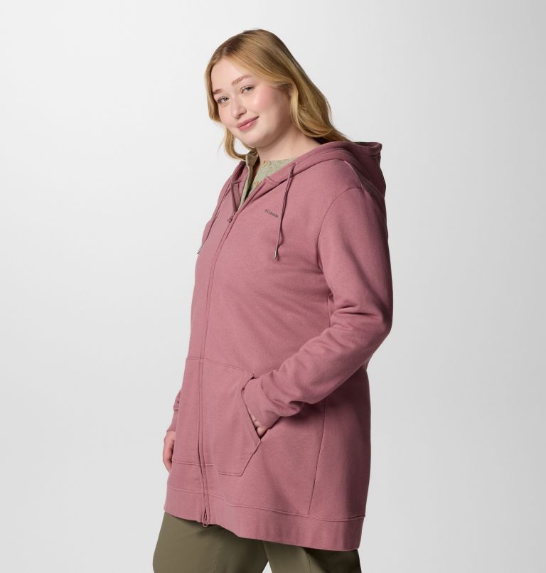 Women's Burr Trail Long Full Zip Hoodie, Color: Fig, image 3