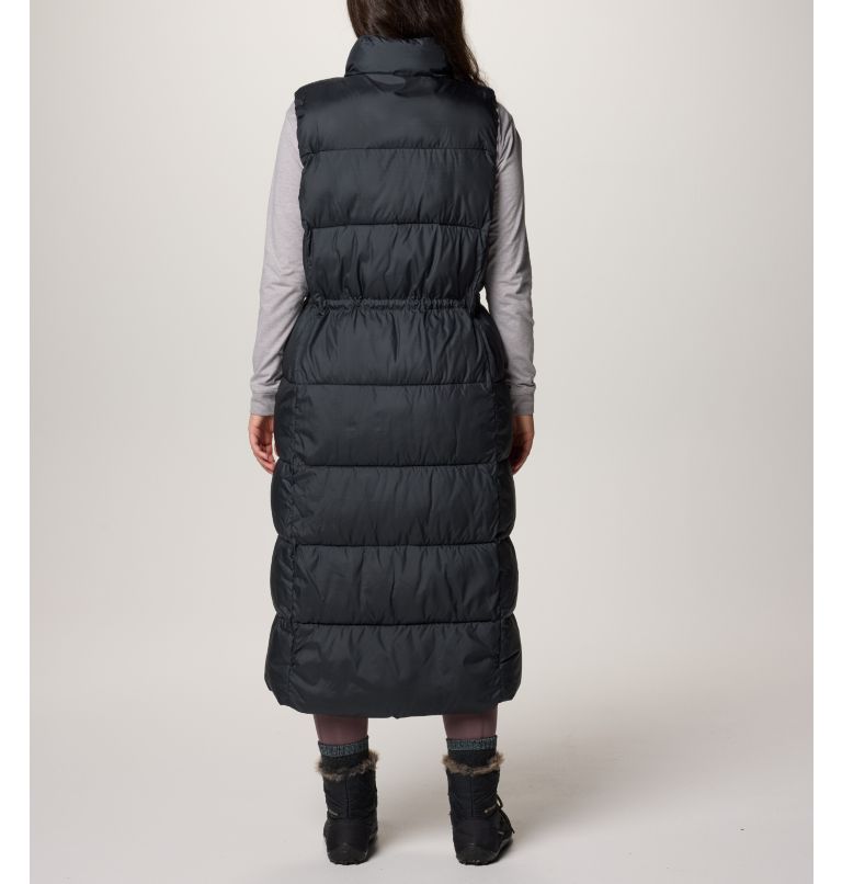 Women's long hooded puffer vest sale