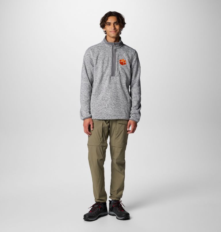 Men's Collegiate Sweater Weather Fleece Half Zip Pullover - Clemson, Color: CLE - City Grey Heather, image 3