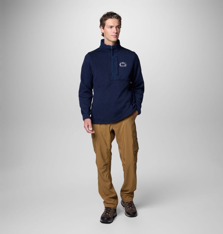 Men's Collegiate Sweater Weather Fleece Half Zip Pullover - Penn State, Color: PSU - Collegiate Navy Heather, image 3