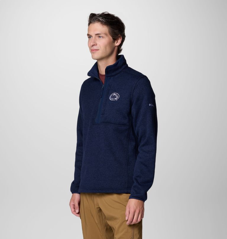 Men's Collegiate Sweater Weather Fleece Half Zip Pullover - Penn State, Color: PSU - Collegiate Navy Heather, image 4