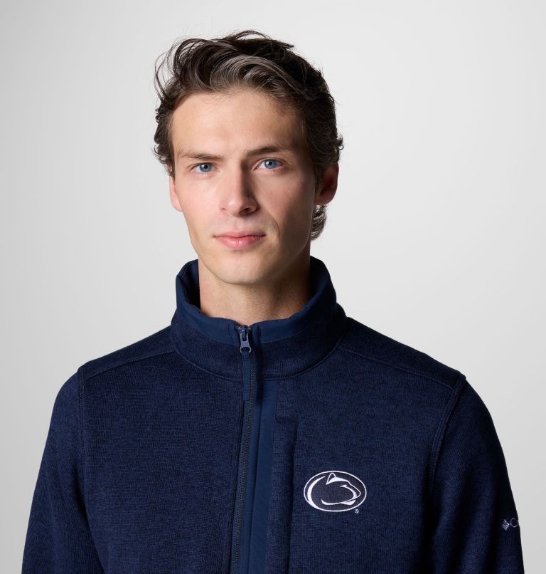 Men's Collegiate Sweater Weather Fleece Half Zip Pullover - Penn State, Color: PSU - Collegiate Navy Heather, image 5