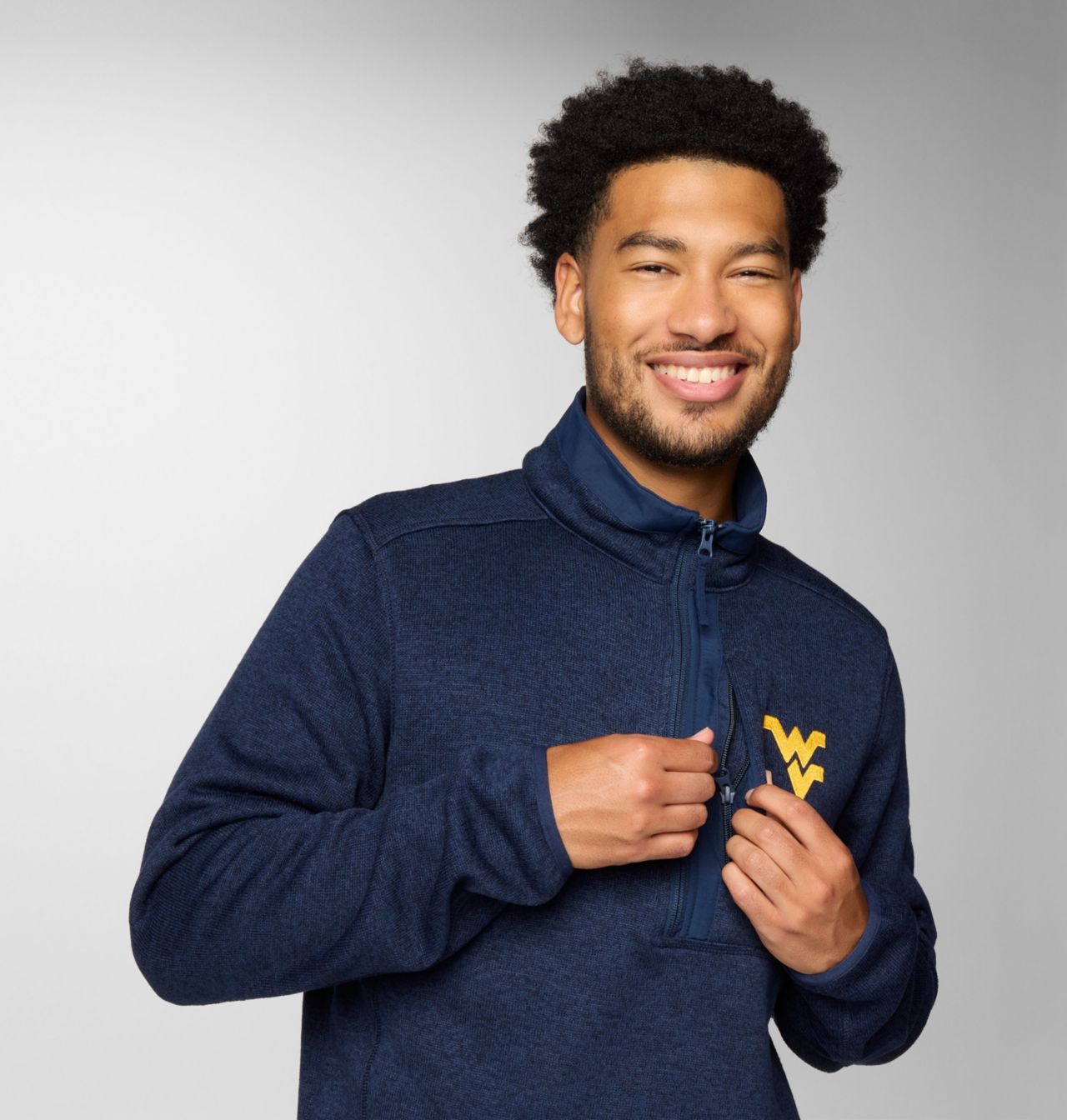 Men's Collegiate Sweater Weather™ Fleece Half Zip Pullover - West Virginia 5