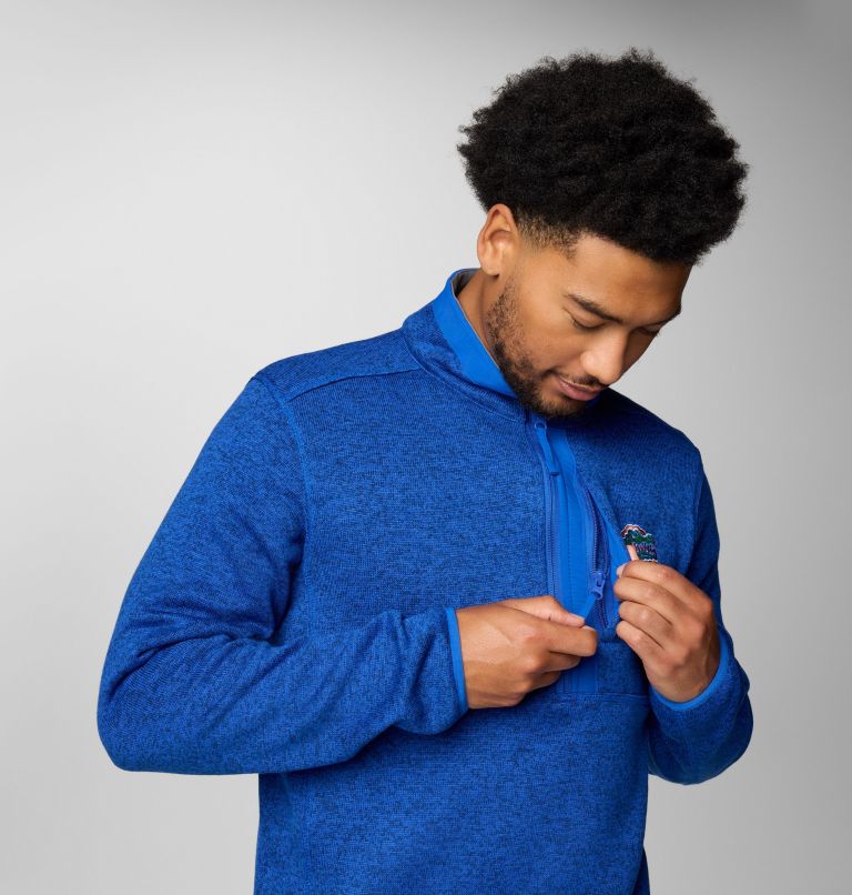 CLG Sweater Weather Half Zip | 438 | S, Color: FLA - Azul Heather, image 5