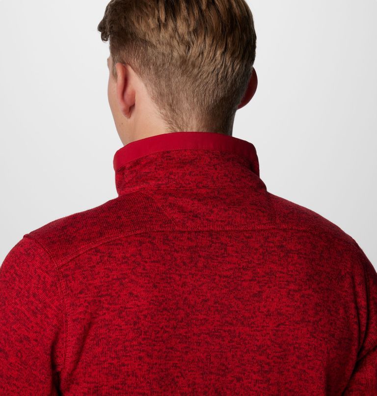 Men's Collegiate Sweater Weather Fleece Half Zip Pullover - Alabama, Color: ALA - Red Velvet Heather, image 7