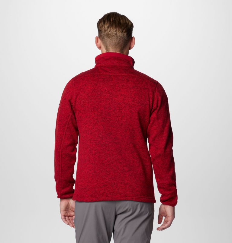Men's Collegiate Sweater Weather Fleece Half Zip Pullover - Alabama, Color: ALA - Red Velvet Heather, image 2