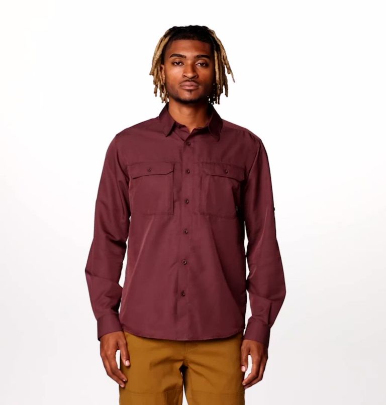 Men's Canyon Long Sleeve Shirt, Color: Blackberry