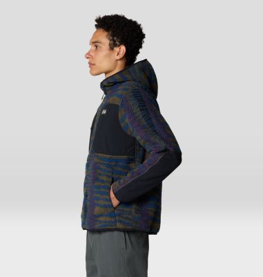 Men's HiCamp Fleece Printed Hoody, Color: Ridgeline Ridge Stripe Print, image 7