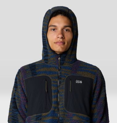 Men's HiCamp Fleece Printed Hoody, Color: Ridgeline Ridge Stripe Print, image 8