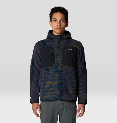 Men's HiCamp Fleece Printed Hoody, Color: Ridgeline Ridge Stripe Print, image 5
