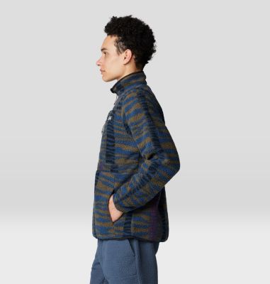 Men's HiCamp Fleece Printed Pullover, Color: Ridgeline Ridge Stripe Print, image 3