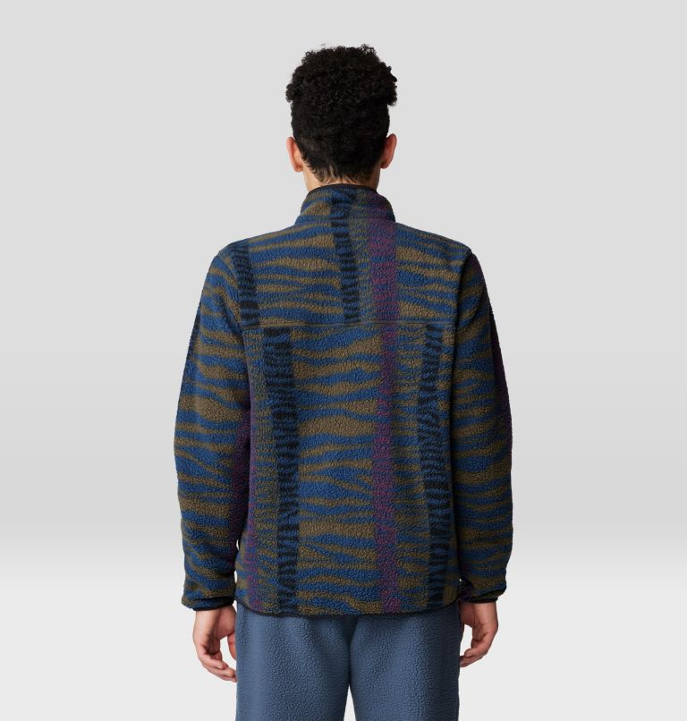 Men's HiCamp Fleece Printed Pullover, Color: Ridgeline Ridge Stripe Print, image 2