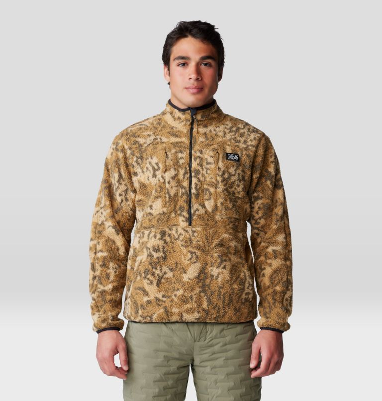 Men's HiCamp Fleece Printed Pullover, Color: Corozo Nut Forests Floor Print, image 5