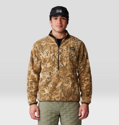 Men's HiCamp Fleece Printed Pullover, Color: Corozo Nut Forests Floor Print, image 5