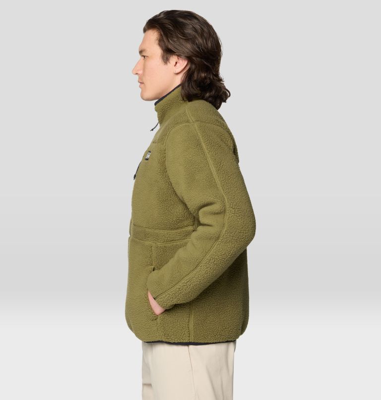 Men's HiCamp Fleece Half Zip, Color: Combat Green, image 3