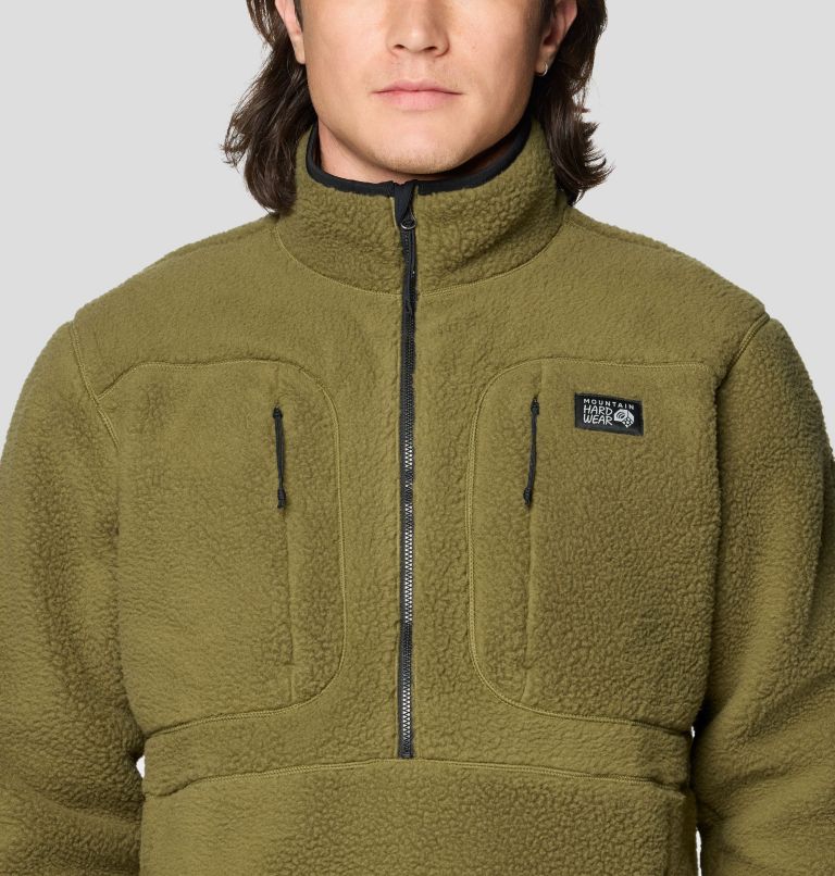 Men's HiCamp Fleece Half Zip, Color: Combat Green, image 4